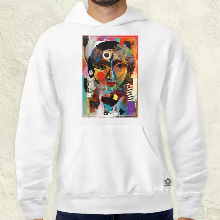 Posztmodern kollázs v1 férfi pulóver