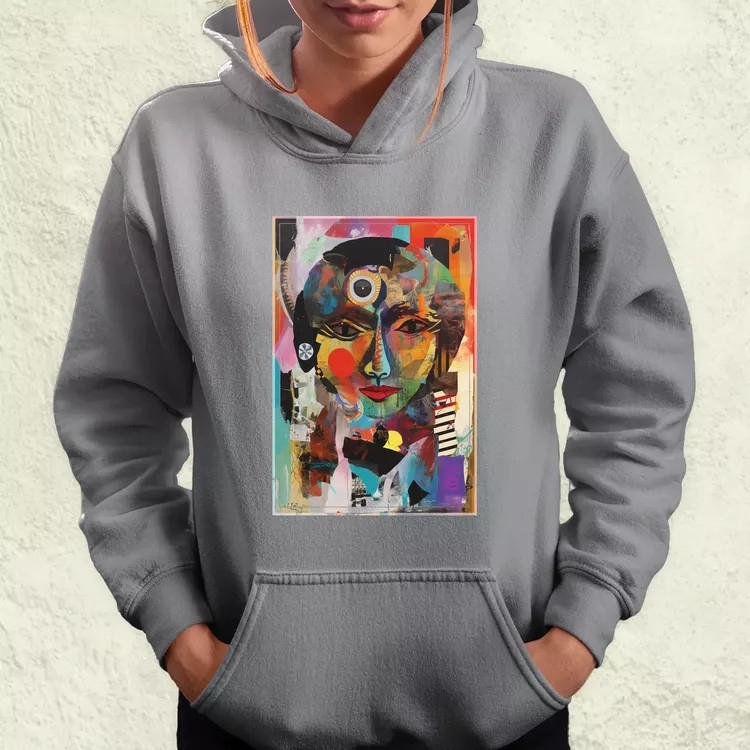 Posztmodern kollázs v1 női pulóver