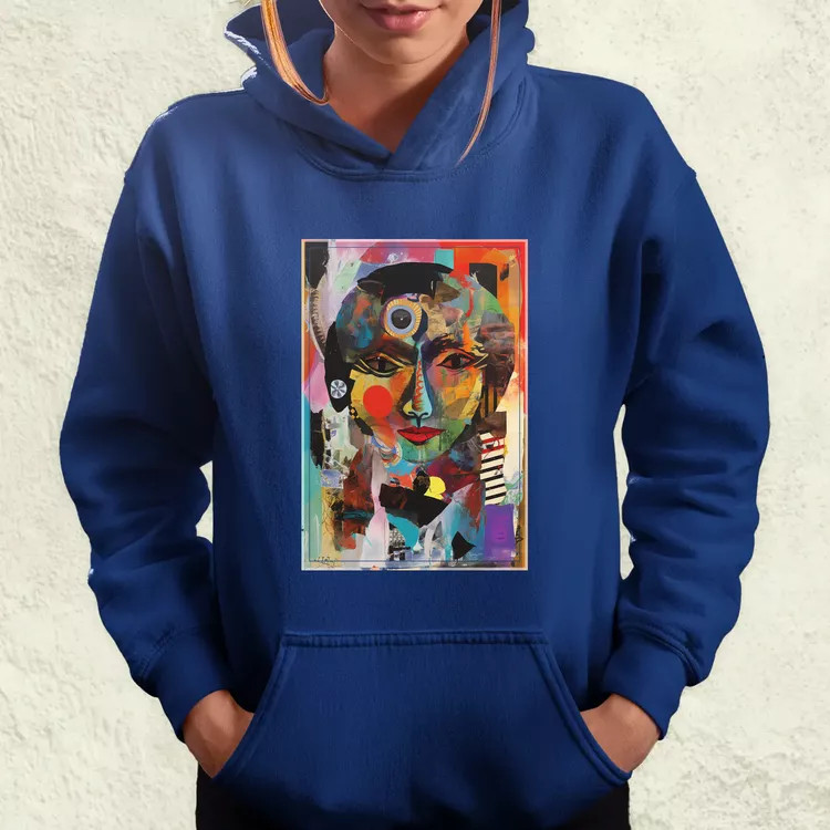 Posztmodern kollázs v1 női pulóver