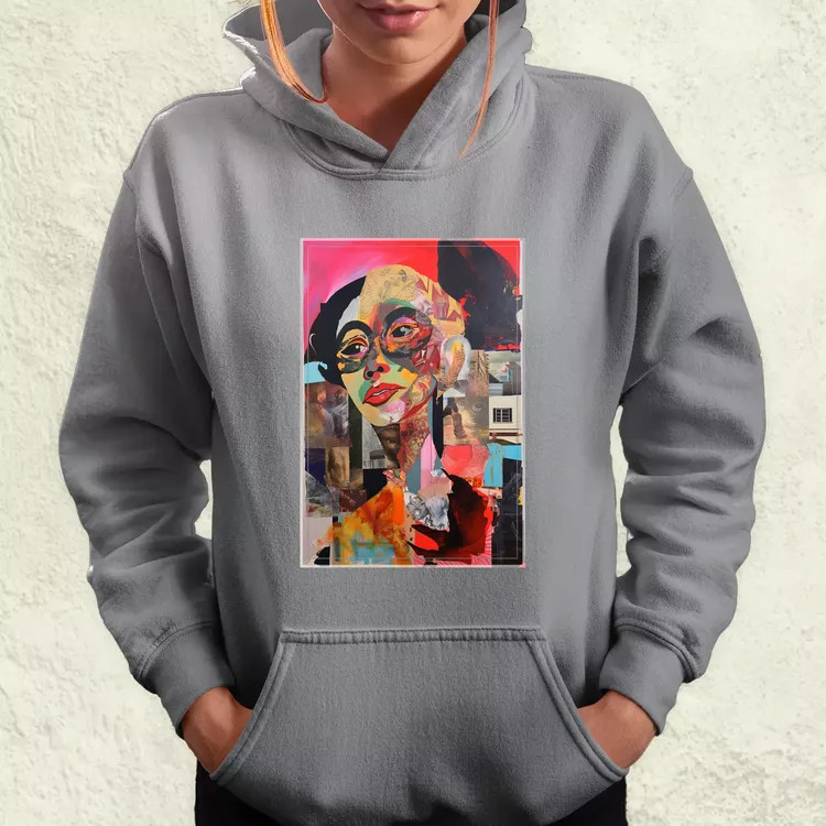 Posztmodern kollázs v2 női pulóver