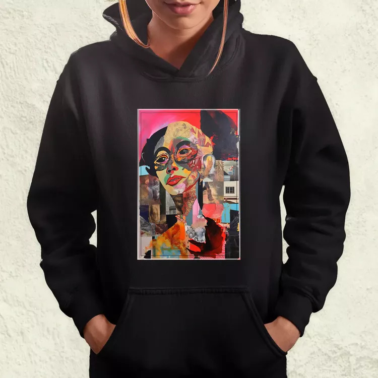 Posztmodern kollázs v2 női pulóver