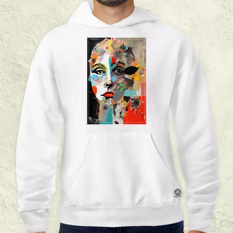 Posztmodern kollázs v3 férfi pulóver