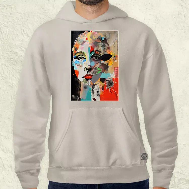 Posztmodern kollázs v3 férfi pulóver