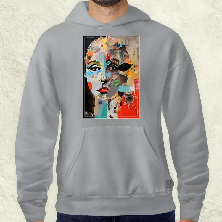 Posztmodern kollázs v3 férfi pulóver