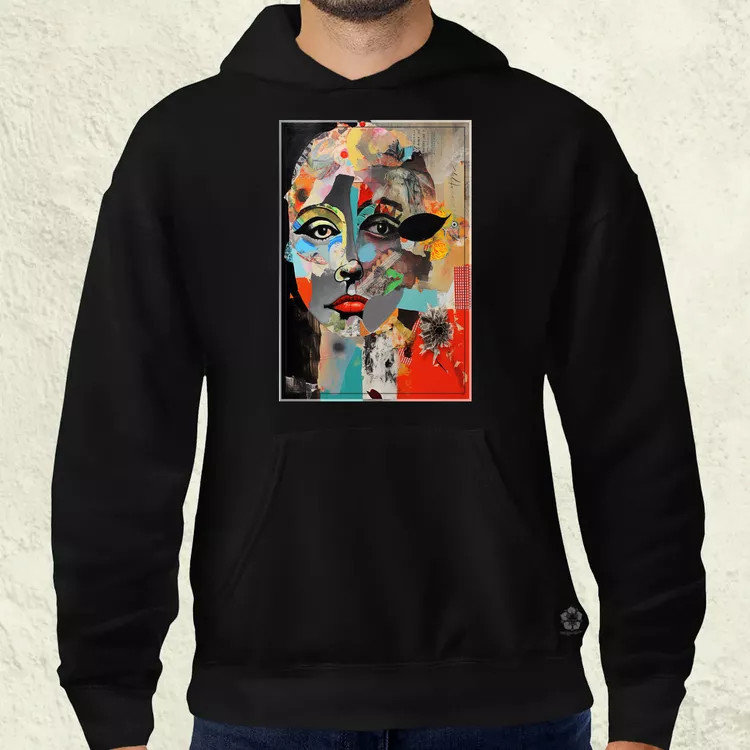 Posztmodern kollázs v3 férfi pulóver
