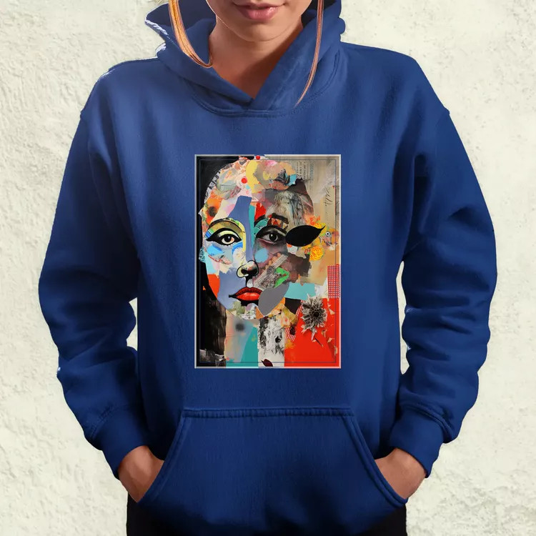 Posztmodern kollázs v3 női pulóver