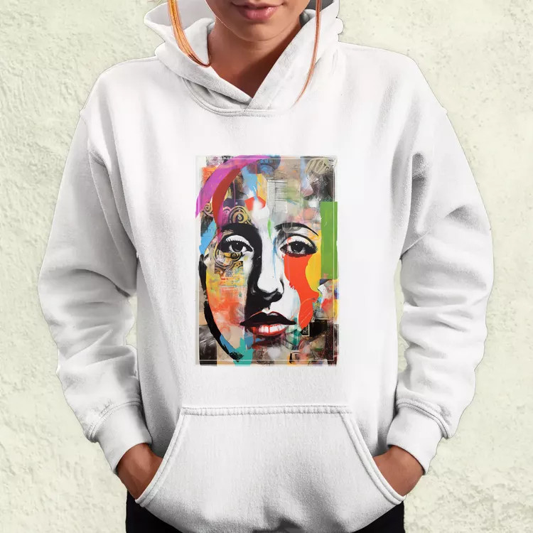 Posztmodern kollázs v4 női pulóver
