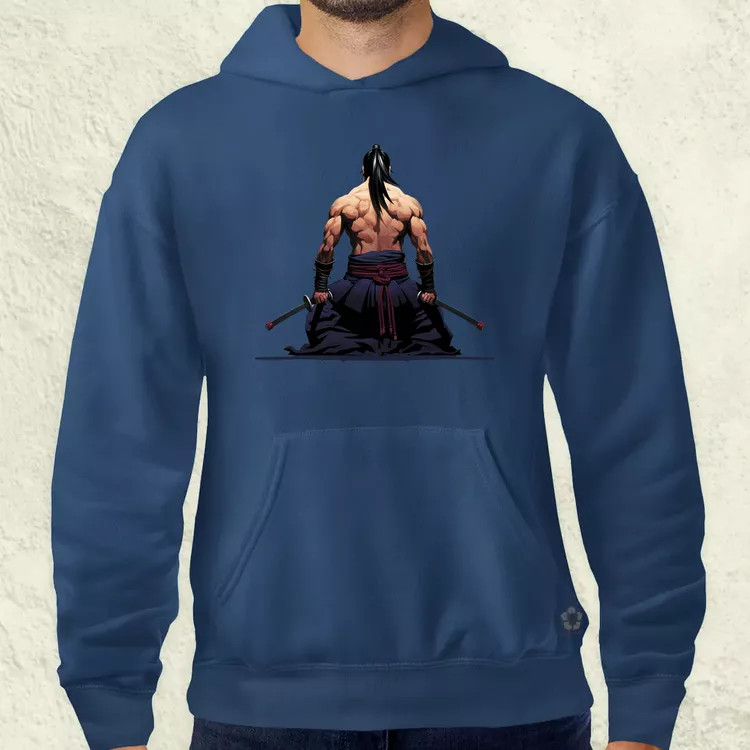 Pixelart Szamuráj hátulról v1 férfi pulóver