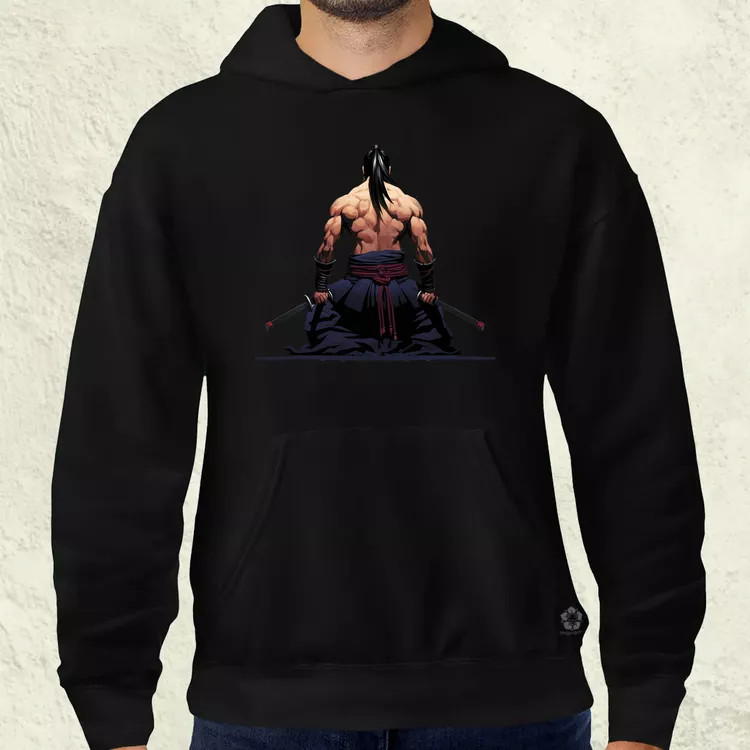 Pixelart Szamuráj hátulról v1 férfi pulóver