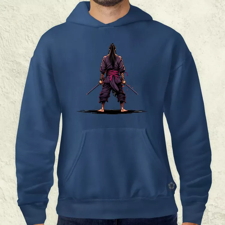 Pixelart Szamuráj hátulról v2 férfi pulóver