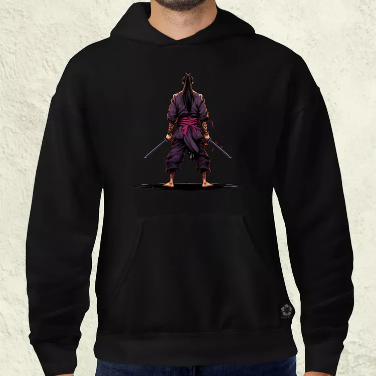 Pixelart Szamuráj hátulról v2 férfi pulóver