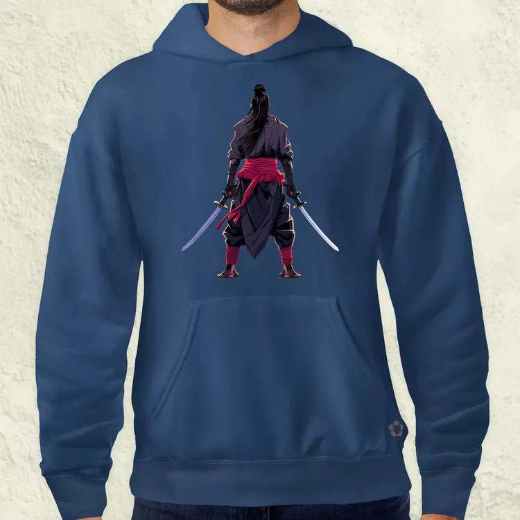 Pixelart Szamuráj hátulról v4 férfi pulóver