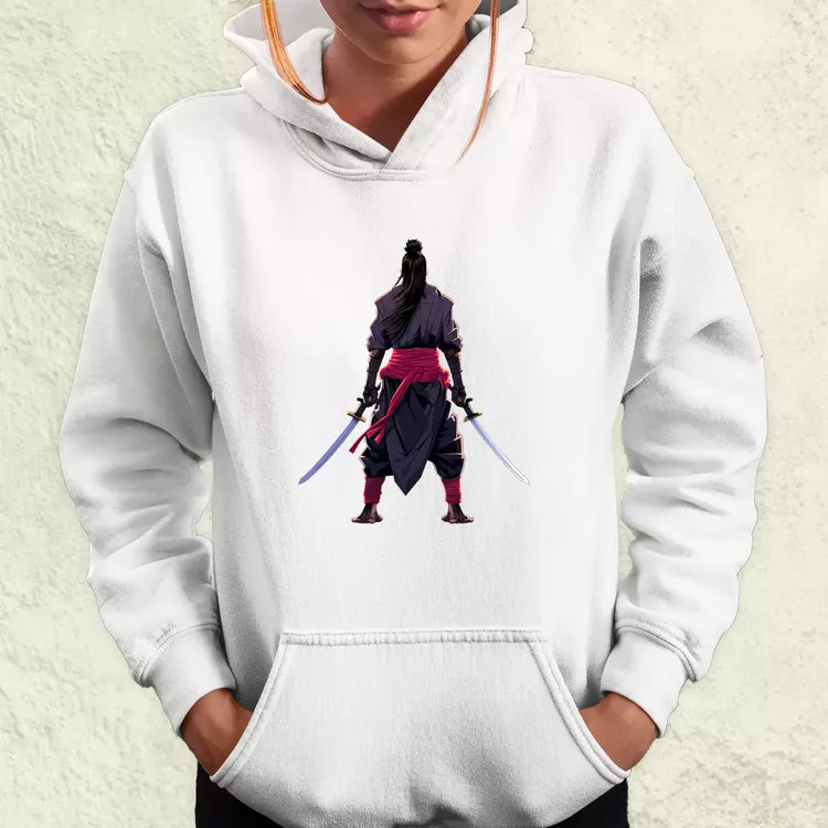 Pixelart Szamuráj hátulról v4 női pulóver