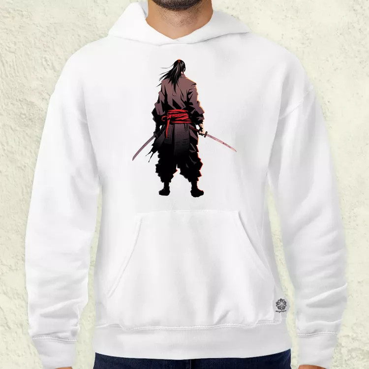 Pixelart Szamuráj hátulról v5 férfi pulóver