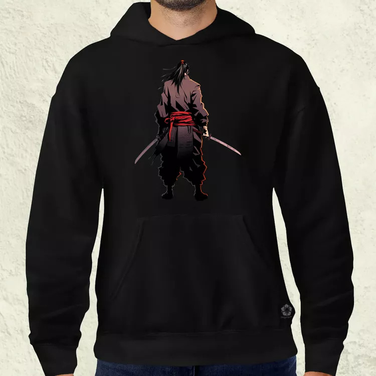Pixelart Szamuráj hátulról v5 férfi pulóver