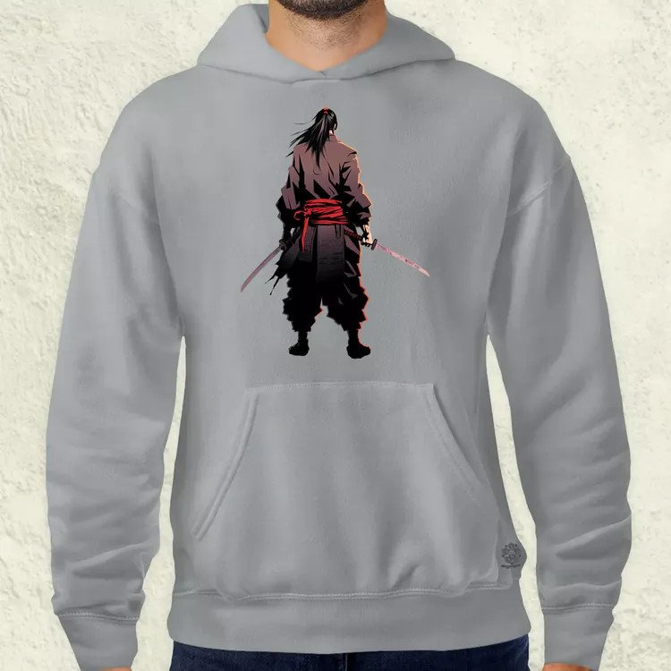 Pixelart Szamuráj hátulról v5 férfi pulóver