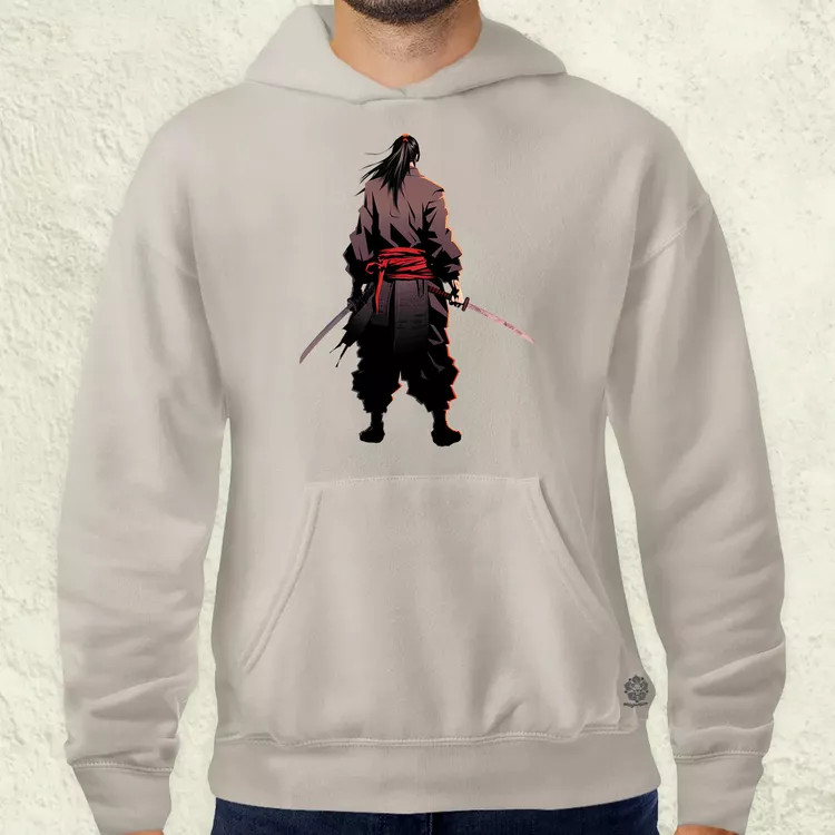 Pixelart Szamuráj hátulról v5 férfi pulóver