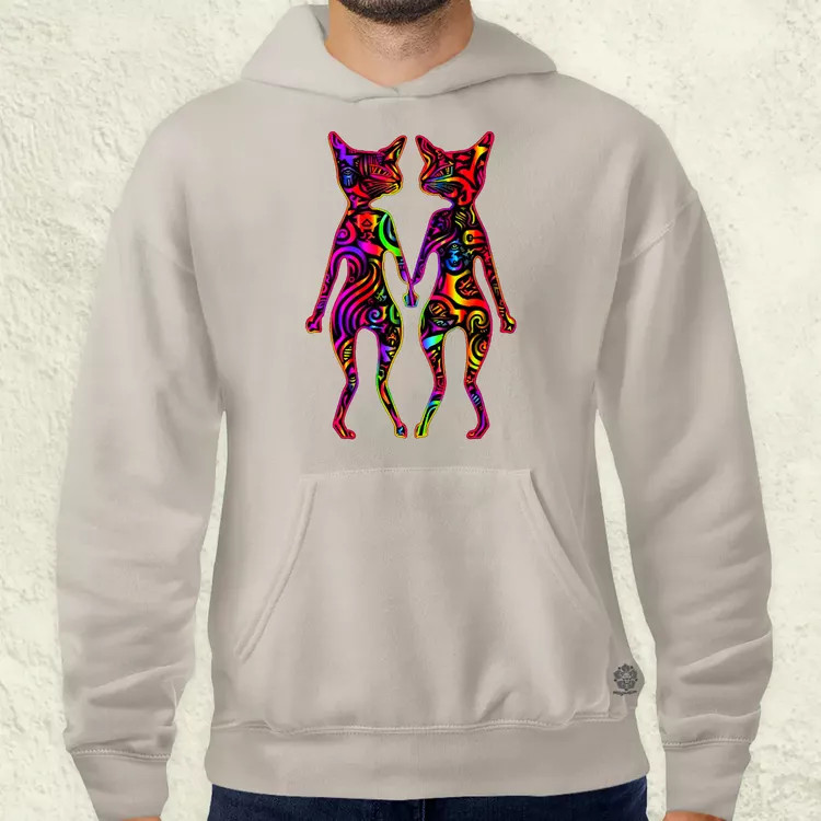 DMT művészet cicák v2 férfi pulóver