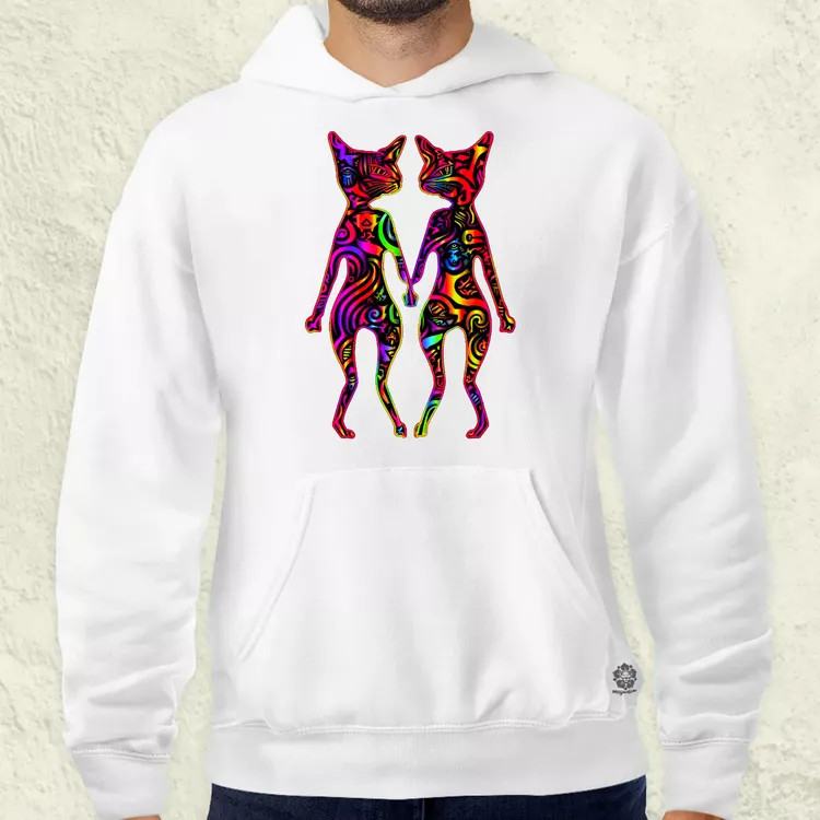 DMT művészet cicák v2 férfi pulóver