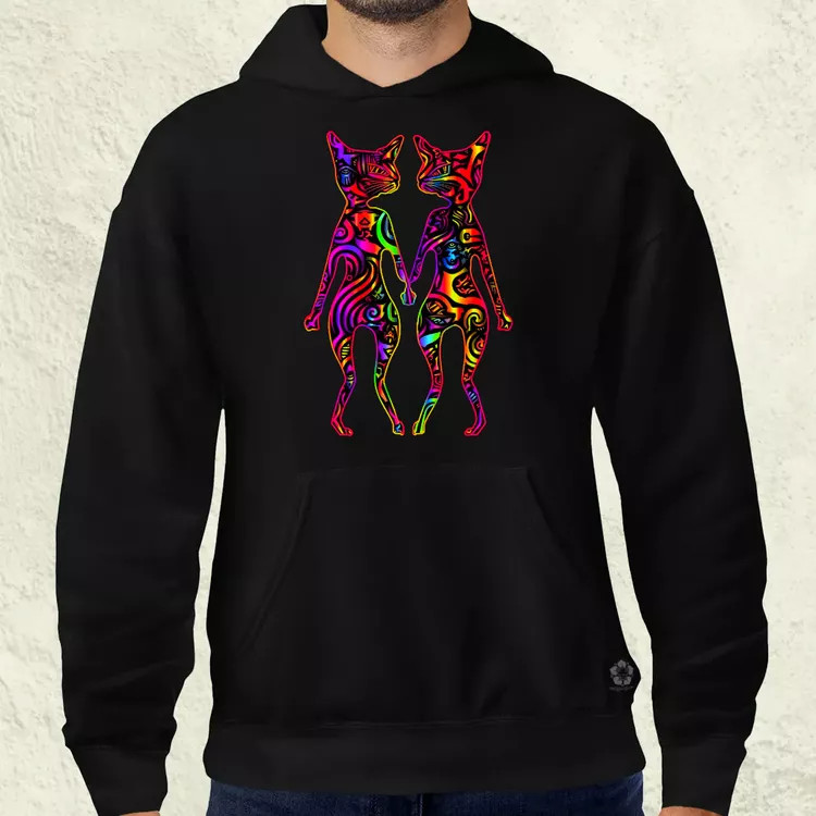 DMT művészet cicák v2 férfi pulóver