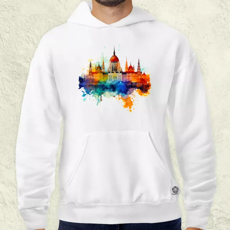 Budapest Országház vízfesték v1 férfi pulóver