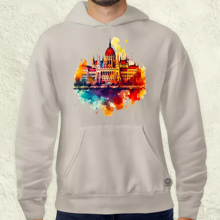Budapest Országház vízfesték v2 férfi pulóver