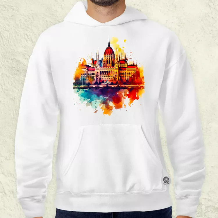 Budapest Országház vízfesték v2 férfi pulóver