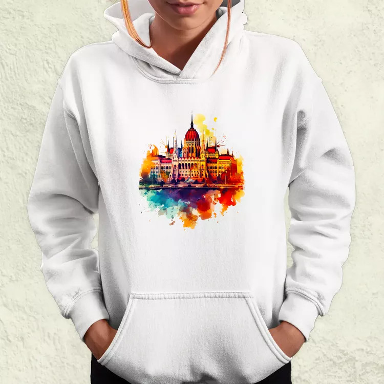 Budapest Országház vízfesték v2 női pulóver