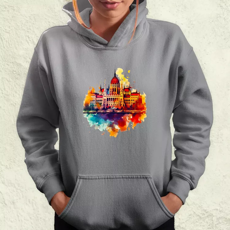 Budapest Országház vízfesték v2 női pulóver