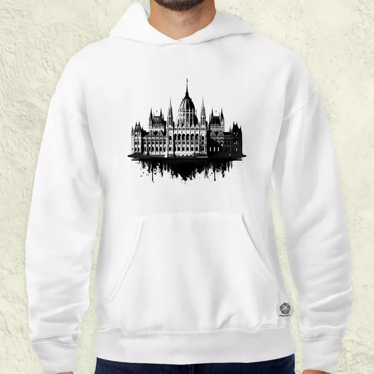 Fekete fehér vektor Parlament v1 férfi pulóver