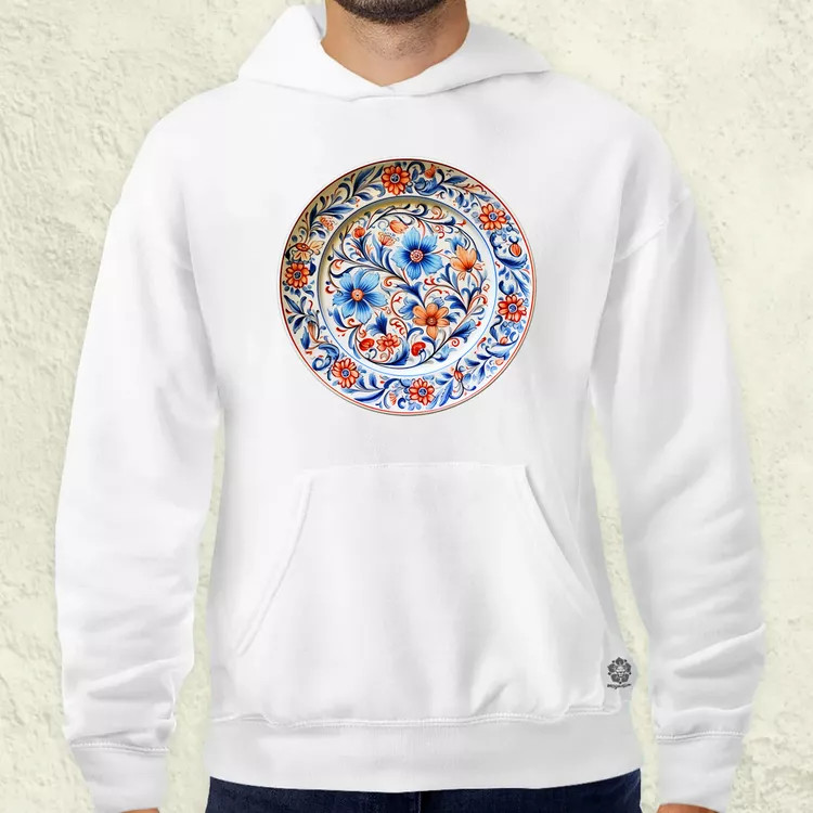 Magyar népi porcelán v11 férfi pulóver