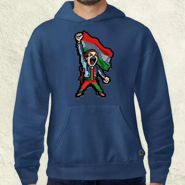 Pixelart forradalmár v2 férfi pulóver