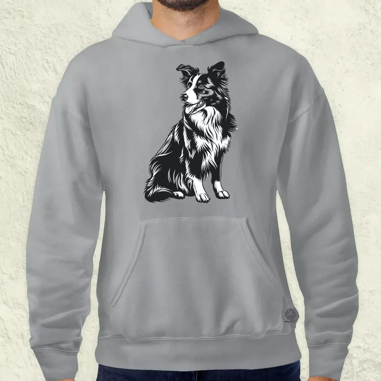Border collie rajz v6 férfi pulóver