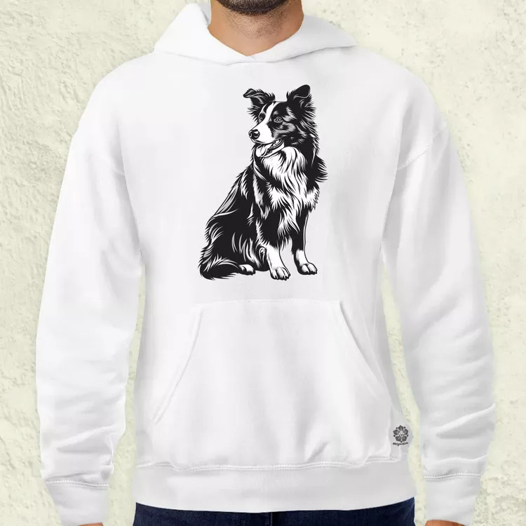 Border collie rajz v6 férfi pulóver