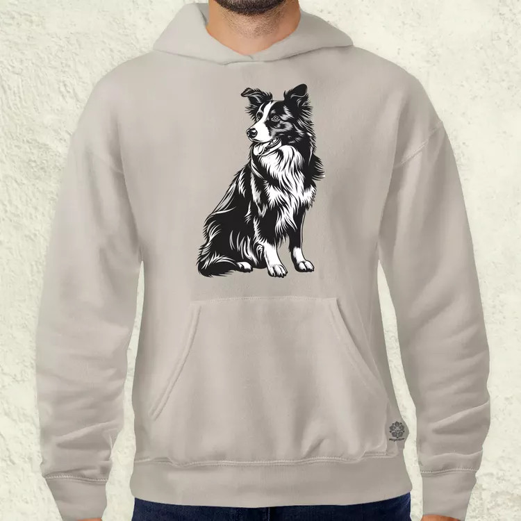Border collie rajz v6 férfi pulóver