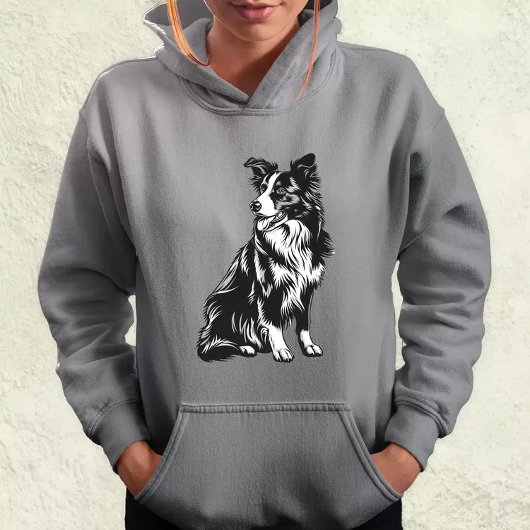 Border collie rajz v6 női pulóver