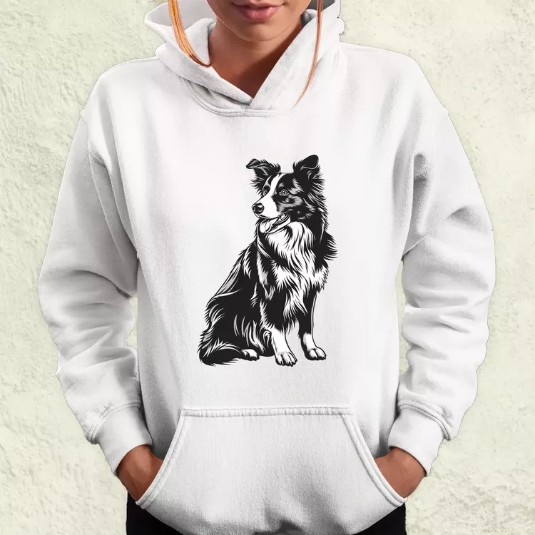 Border collie rajz v6 női pulóver