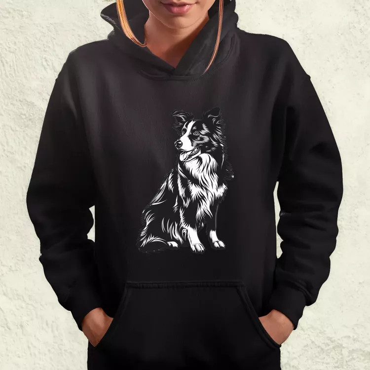 Border collie rajz v6 női pulóver