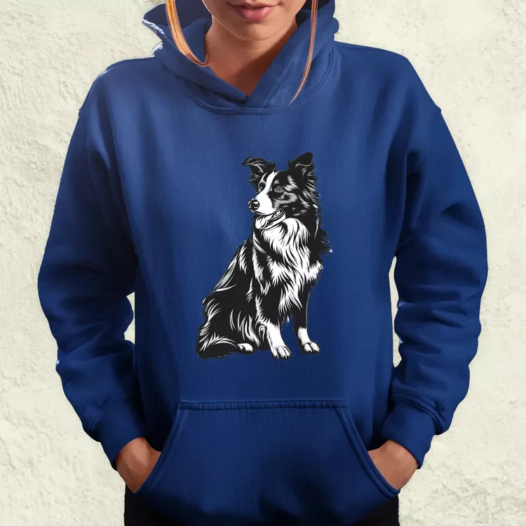 Border collie rajz v6 női pulóver