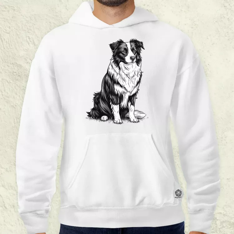 Border collie rajz v7 férfi pulóver