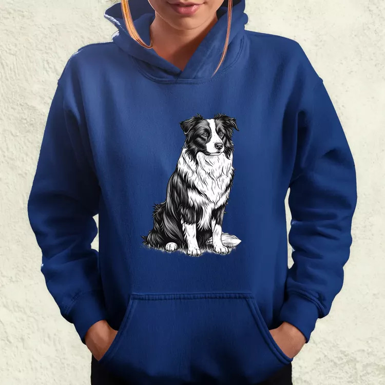 Border collie rajz v7 női pulóver