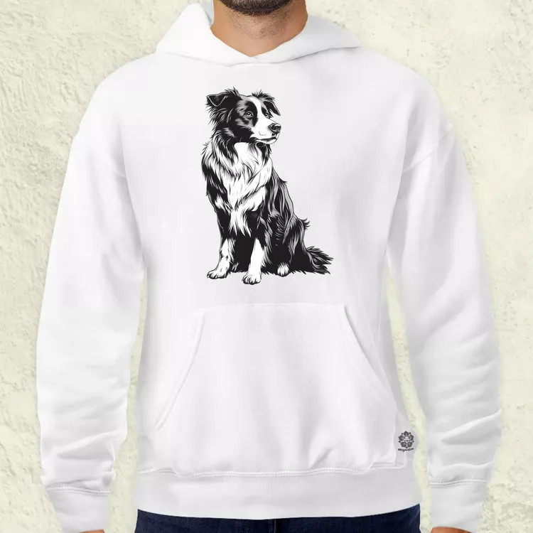 Border collie rajz v8 férfi pulóver