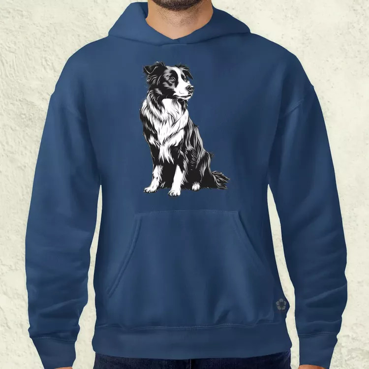 Border collie rajz v8 férfi pulóver