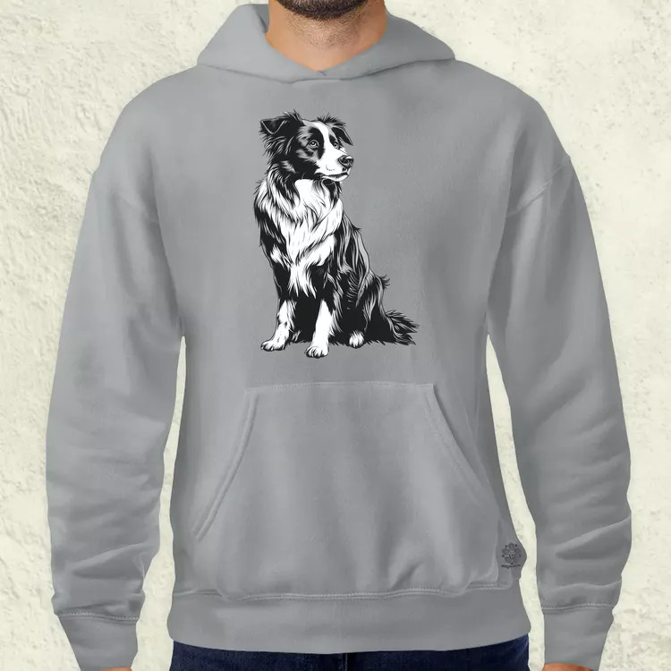 Border collie rajz v8 férfi pulóver