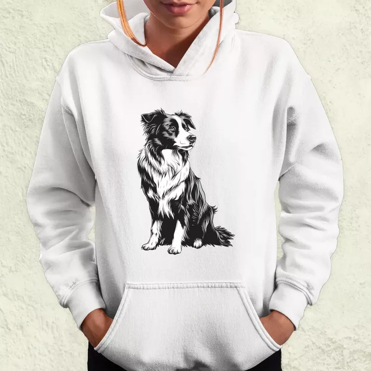 Border collie rajz v8 női pulóver