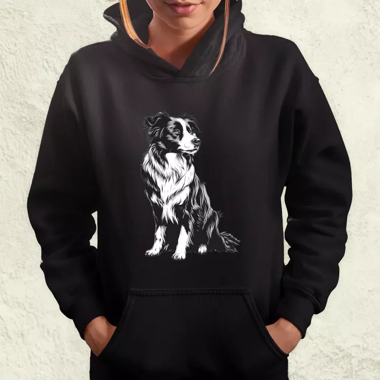 Border collie rajz v8 női pulóver