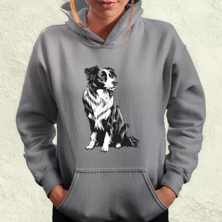 Border collie rajz v8 női pulóver
