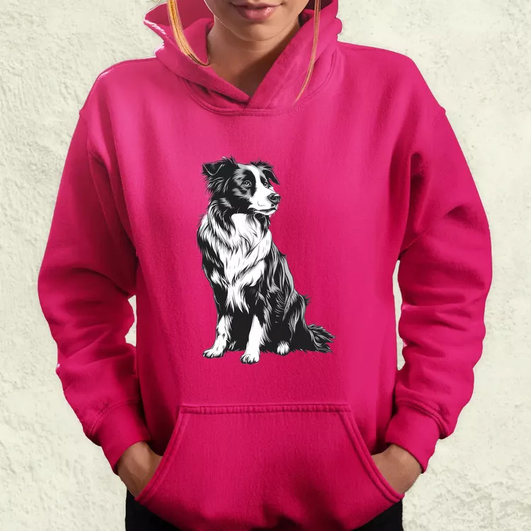 Border collie rajz v8 női pulóver