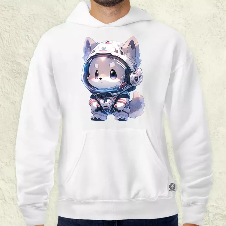 Chibi asztronauta Husky v2 férfi pulóver