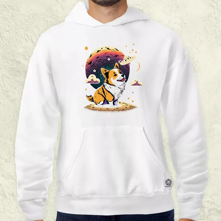 Corgi játszik a holddal v1 férfi pulóver